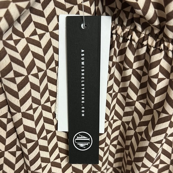 NWT As U Wish Geometric Brown and White Dress - Picture 3 of 4